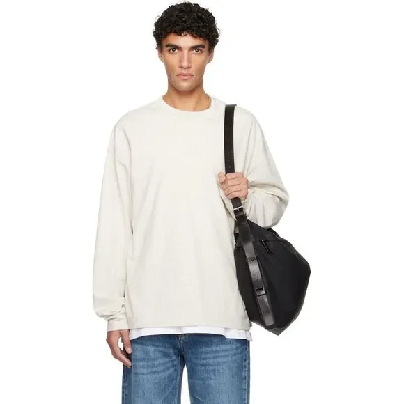 Fear of God Essentials Classic Long Sleeve Tee.Ivory. Oversized.Streetwear. Sz L - Picture 12 of 14